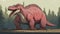 Cartoonish Realism: Commissioned Pink T Rex Dinosaur In A Salvagepunk Forest