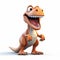 Cartoonish T-rex Laughing: 3d Animated Dinosaur Illustration