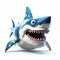 Cartoonish Tilt-shift Shark With Large Teeth On White Background