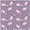 Cartoons eyes and mouths of frightened monsters on violet seamless pattern