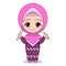 Cartoons of Muslim women caring for teeth. Daily fun activities. Vector illustration of cute character