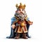 Cartoony 3d King Figures With Hyper-detailed Rendering