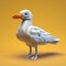 Cartoony 3d Seagull: Plastic Texture, Lego Style, Realistic Rendering