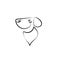 Cartoony dog wearing bandana logo