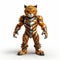 Cartoony Tiger Superhero Figurine With Futuristic Metal Armor
