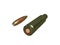  cartridge 5.45x39 mm, Russian and Soviet army, isolated. 3d rendering