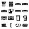 Cartridge toner icons set, simple style