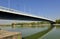 Cartuja bridge over the Guadalquivir River, Seville, Andalusia, Spain