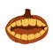 Carve a mouth into Halloween pumpkin