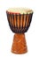 Carved African djembe drum