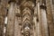 Carved arched marble vaults in the Duomo. Italy, Milan