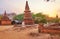 The carved brick stupa, Bagan, Myanmar