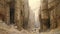 Carved Canyon With Stone Columns A Close View By Alan Lee