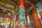 The carved column in Long Shan Tang Clan Temple, Yangon, Myanmar