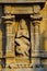 Carved dancing idols on the Gopuram of Nataraja Temple, Chidambaram, Tamil Nadu, India.