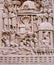 Carved decorated pillars of sanchi Buddhist monument in india