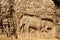 Carved Elephants of the Unfinished Rock Cave Temple