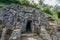 Carved entrance of Pura Goa Gajah Elephant Cave Temple Bali, Indonesia