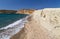 Carved figures in Kalamitsi beach, Kimolos island, Cyclades, Greece