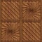 Carved geometric pattern on wood background texture, panel, 3d illustration