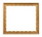 Carved golden wooden picture frame isolated