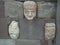 Carved heads on the walls of Tiwanaku temple