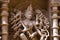 Carved idol of Mahishasuramardini on the inner wall of Rani ki vav, an intricately constructed stepwell on the banks of Saraswati