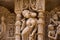 Carved idols on the inner wall and pillars of Rani ki vav, an intricately constructed stepwell on the banks of Saraswati River. P