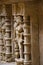 Carved idols on the inner wall of Rani ki vav, an intricately constructed stepwell on the banks of Saraswati River. Patan, Gujara