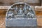 Carved inscriptions in Kannada on the stone pillar at the entrance of Parshvanatha Basadi, Basadi Halli, Karnataka