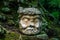 Carved old man head at Mayan Ruins - Copan Archaeological Site, Honduras