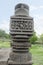 Carved pillar of the Baleshwar temple, one of the five rock temples inside Bahadurgad, Pedgaon, Taluka Shrigonda, Maharashtra, Ind