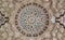 Carved plaster dome decorated with colored glass pieces of a pergola in front of El sehemy historical house, Cairo, Egypt