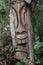 Carved Polynesian idol at restaurant