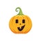 Carved pumpkin design. Halloween holiday icon. Pumpkin emotion