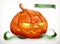 Carved pumpkin. Happy Halloween, vector icon