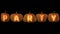 Carved Pumpkin Letters with candle the party