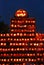 carved pumpkins tower into the sky at a pumpkin festival in Keene New Hampshire