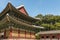 Carved roof of Injeongjeon hall in Changdeok Palace, Seoul, South Korea