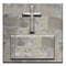 Carved stone cross on square bevelled panel