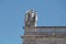 Carved stone details of a building at Commerce Square in Lisbon