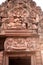 Carved stone facade Narai Bantomsin lintel of Phanom Rung castle in Buriram, Thailand