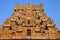 Carved stone Gopuram of the Brihadishvara Temple, Thanjavur, Tamil Nadu, India