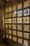 Carved stone grilles pattern at Sarkhej Roza mosque in Ahmedabad