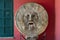 Carved stone human face Bocca della Verita or Mouth of Truth sculpture in Rome