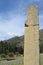 A carved stone obelisk at the Chavin de Huantar archaeological site, Ancash Peru