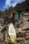 Carved stone tablets. Everest region, Nepal,