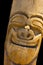 Carved tiki face closeup