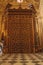 Carved wooden door of the cathedral of Murcia