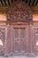 Carved wooden door at temple in Bhaktapur